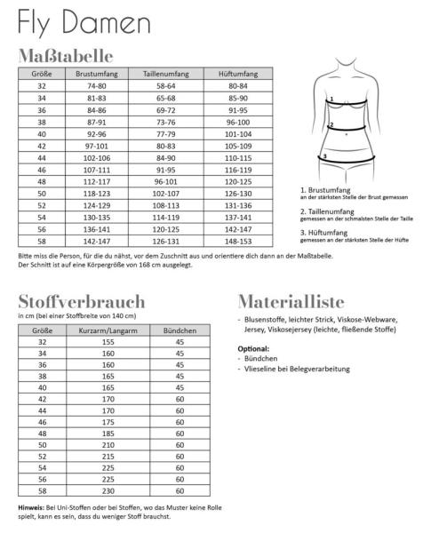 Fadenkäfer Papierschnittmuster Shirt Fly Damen